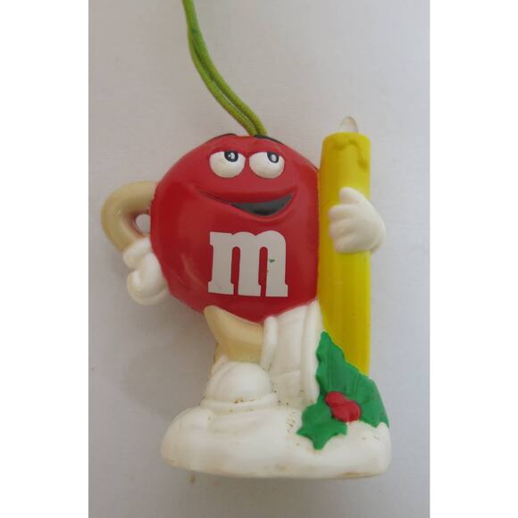 Vintage M&M'S CHRISTMAS Ornaments Red Blue Collectible Decor Set of 3 1990 Candy - Picture 5 of 13